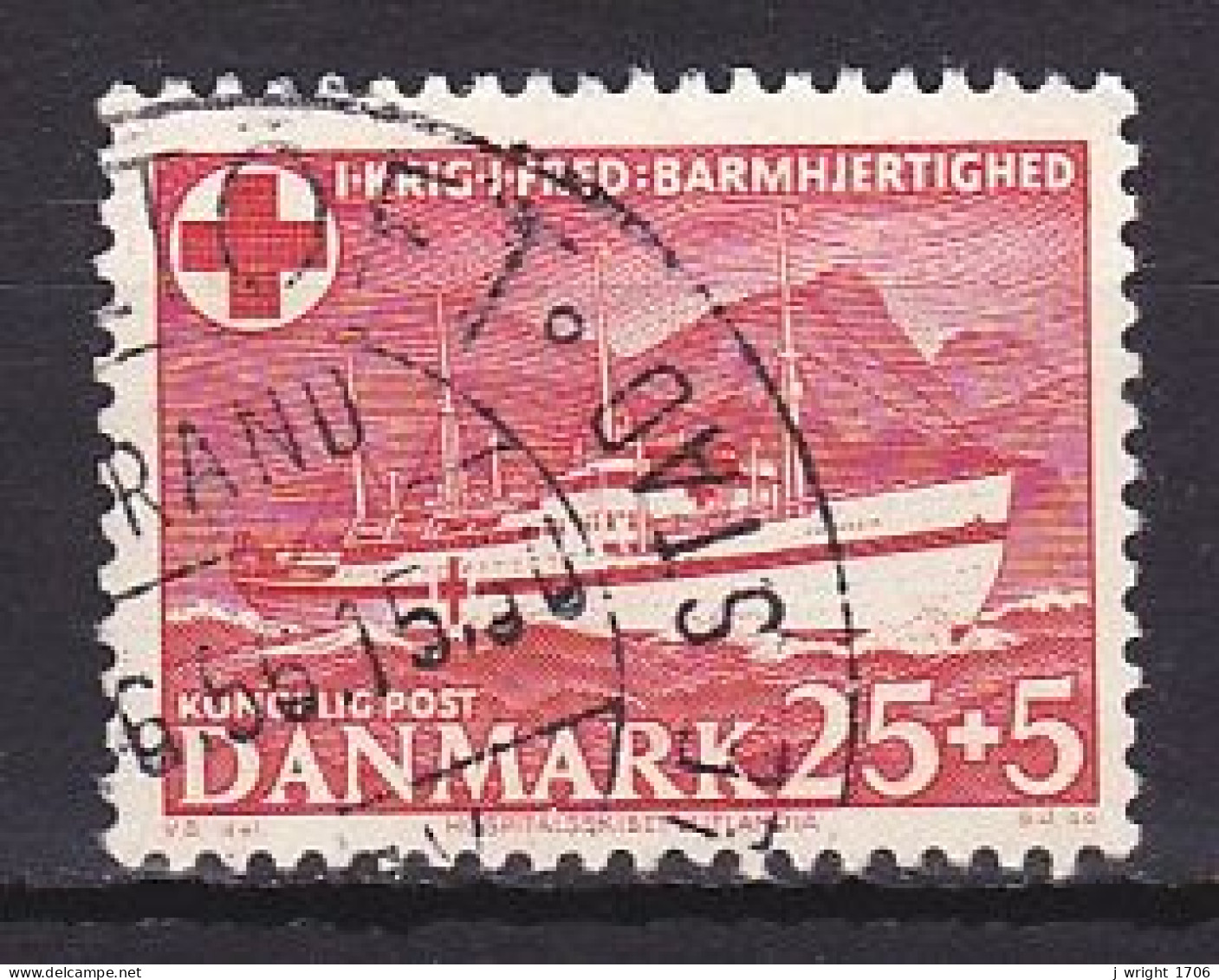 Denmark, 1951, Red Cross, 25ø + 5ø, USED - Gebraucht