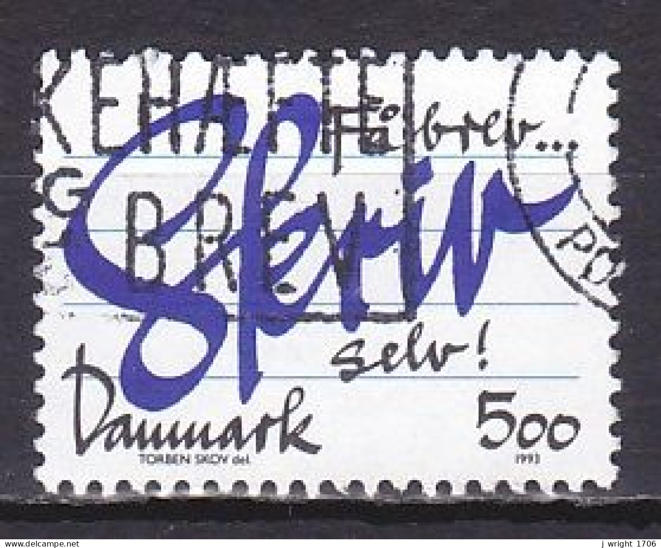 Denmark, 1993, Letter-writing Campaign, 5.00kr, USED - Oblitérés