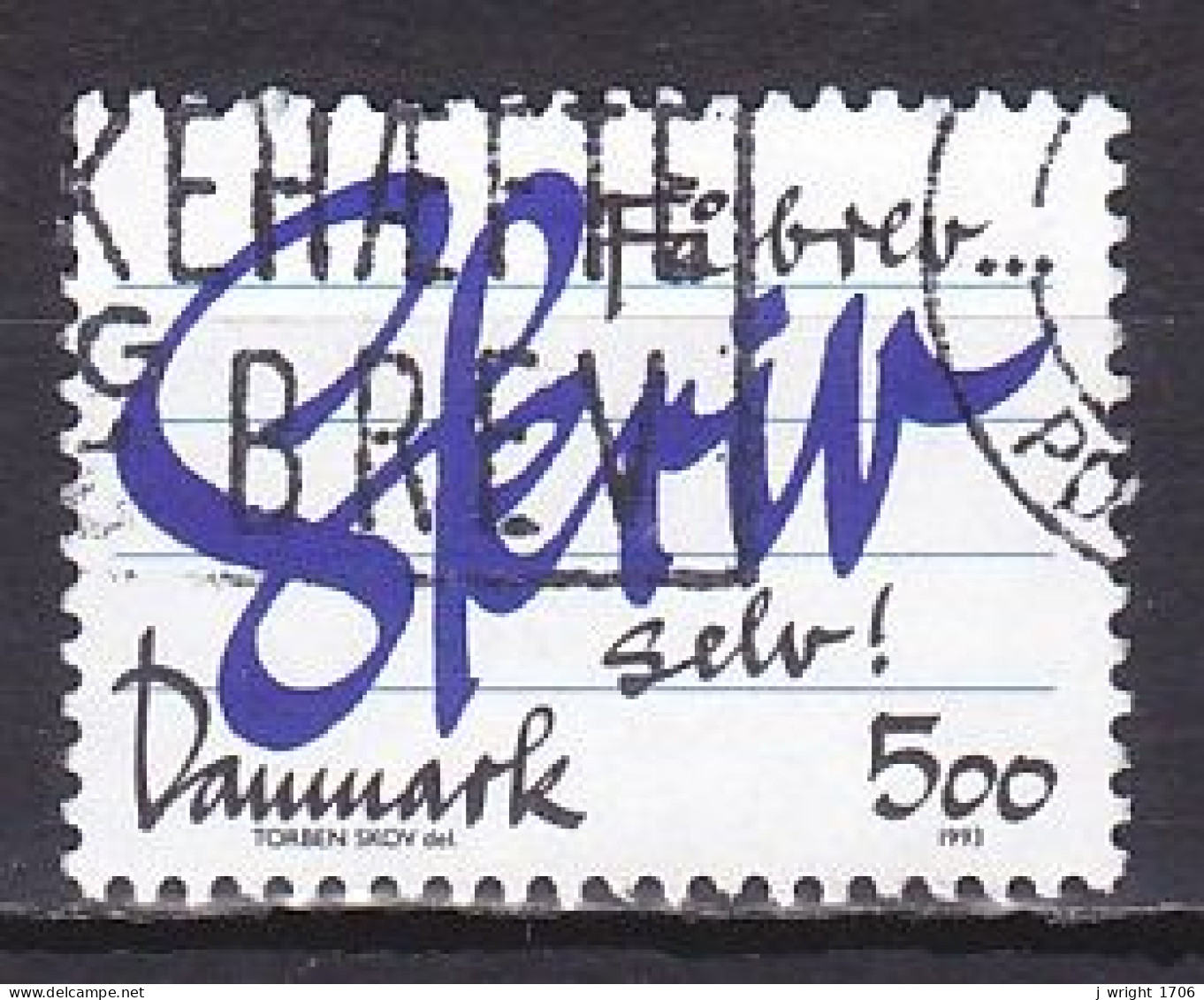 Denmark, 1993, Letter-writing Campaign, 5.00kr, USED - Gebruikt
