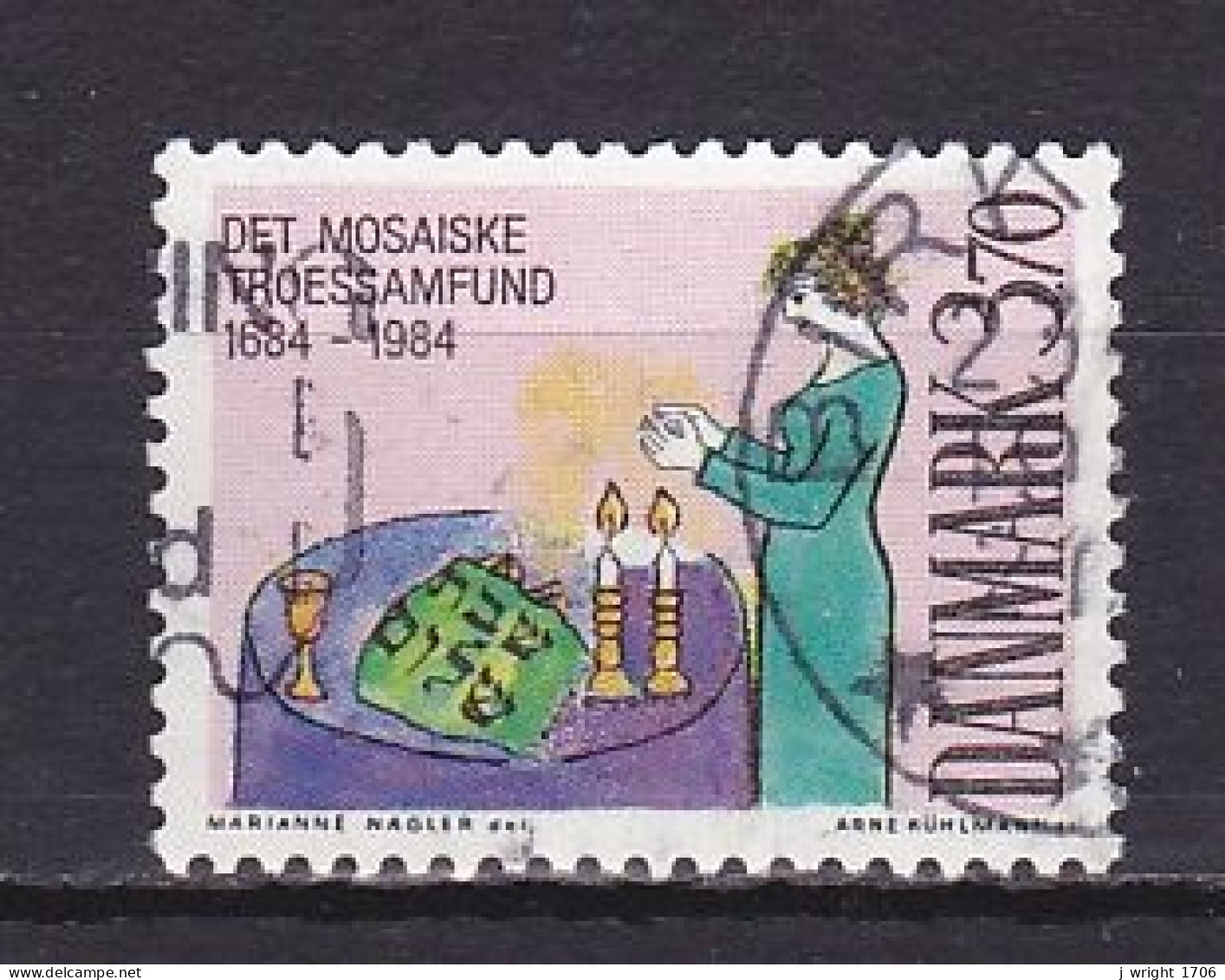 Denmark, 1984, Jewish Society 300th Anniv, 3.70kr, USED - Gebruikt