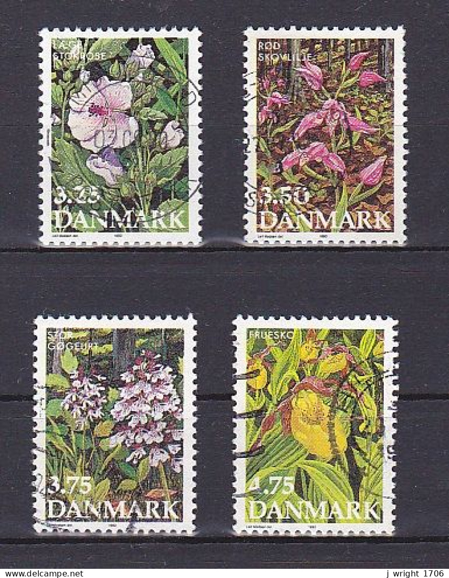 Denmark, 1990, Endangered Flowers, Set, USED - Oblitérés