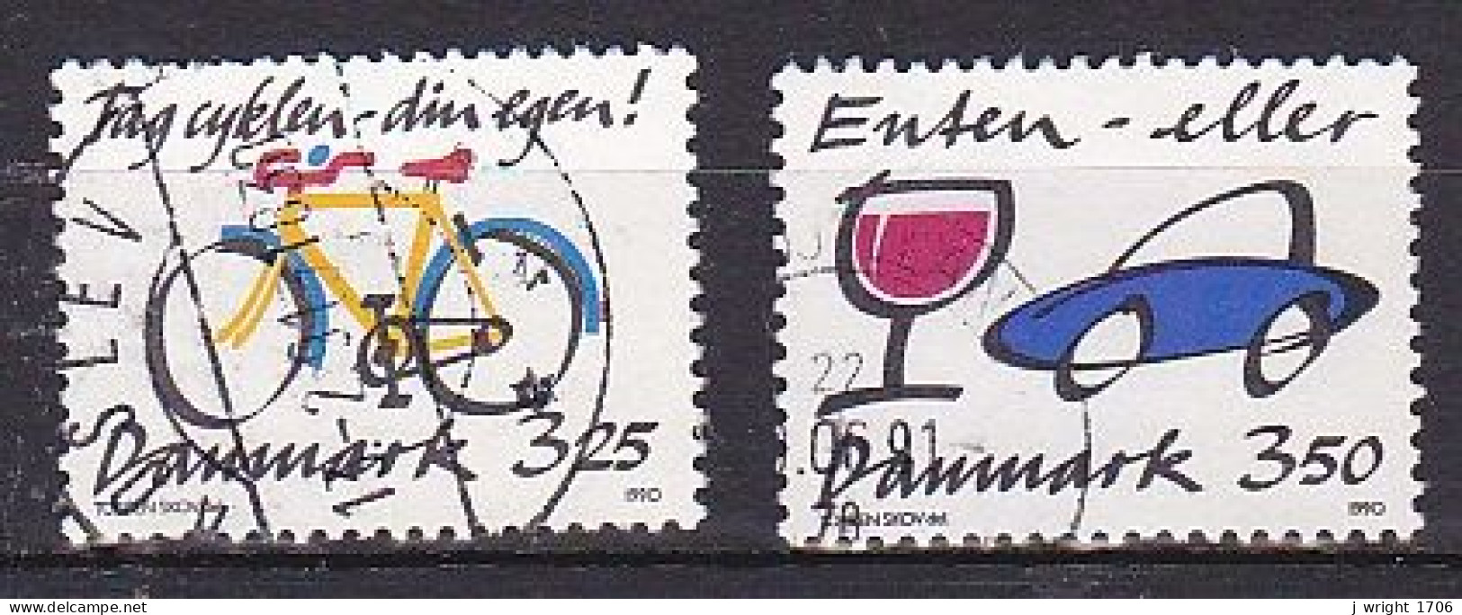 Denmark, 1990, Bicycle Theft & Drink Driving, Set, USED - Usati