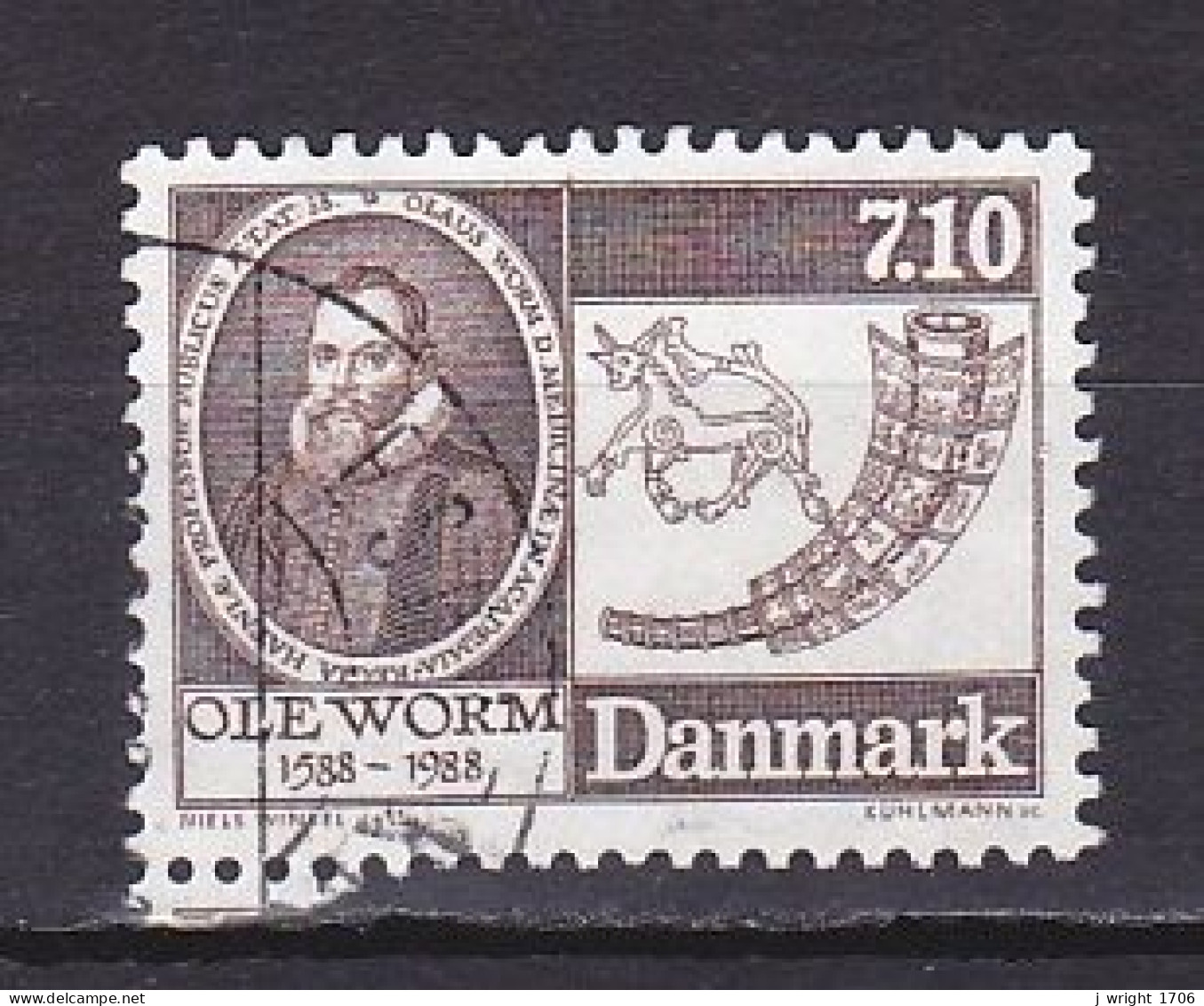 Denmark, 1988, Ole Worm, 7.10kr, USED - Used Stamps