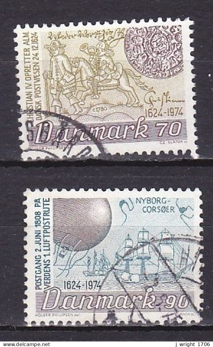 Denmark, 1974, Danish Post Office 350th Anniv, Set, USED - Used Stamps