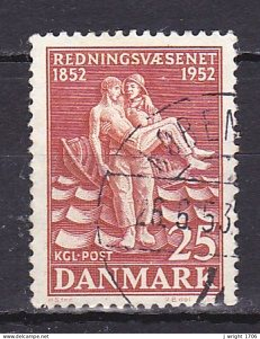 Denmark, 1952, Life Saving Service Centenary, 25ø, USED - Oblitérés