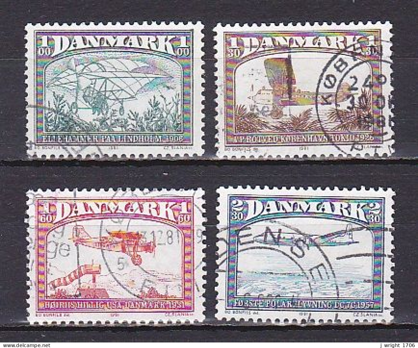 Denmark, 1981, Aviation History, Set, USED - Oblitérés