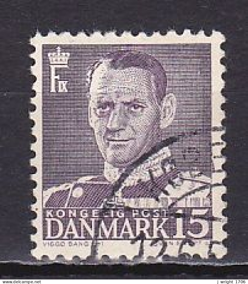 Denmark, 1950, King Frederik IX/Grey Violet, 15ø, USED - Usati