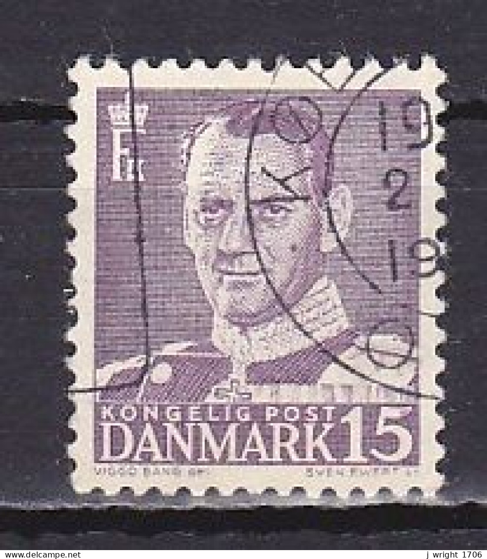 Denmark, 1950, King Frederik IX/Lilac, 15ø, USED - Usado