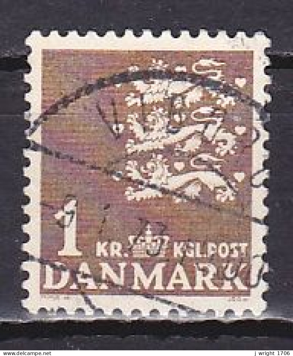 Denmark, 1968, Coat Of Arms, 1kr/Fluorescent, USED - Used Stamps