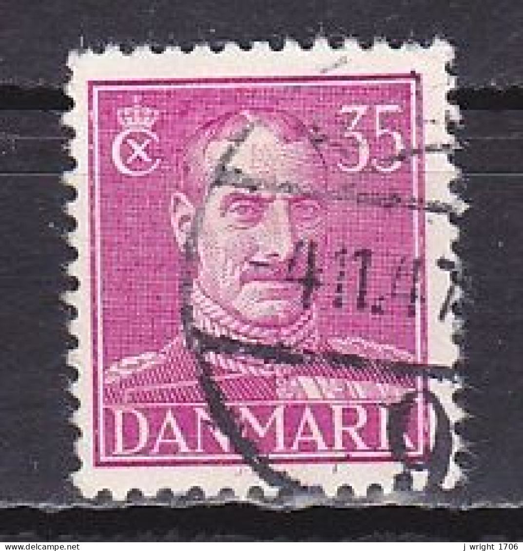 Denmark, 1944, King Christian X/Purple, 35ø, USED - Oblitérés