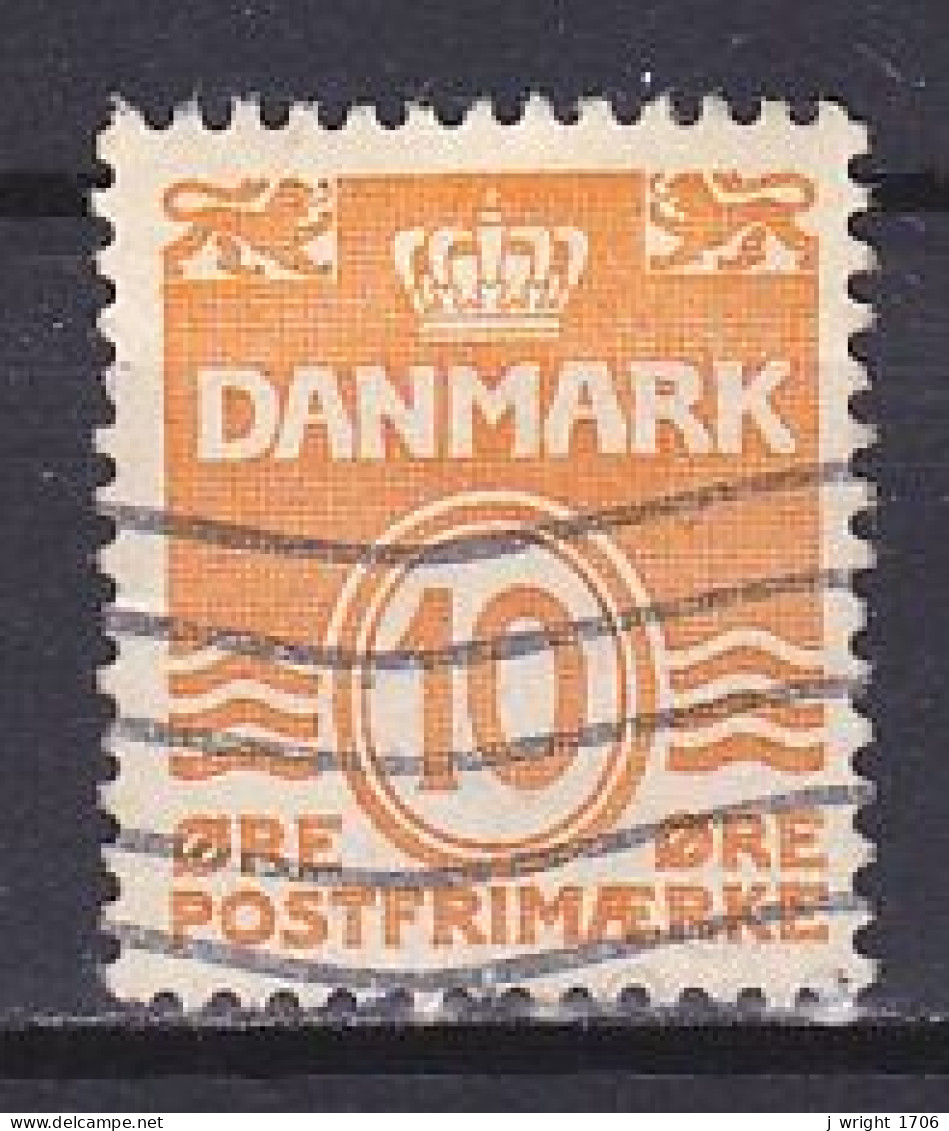Denmark, 1933, Numeral & Wave Lines, 10ø, USED - Gebruikt