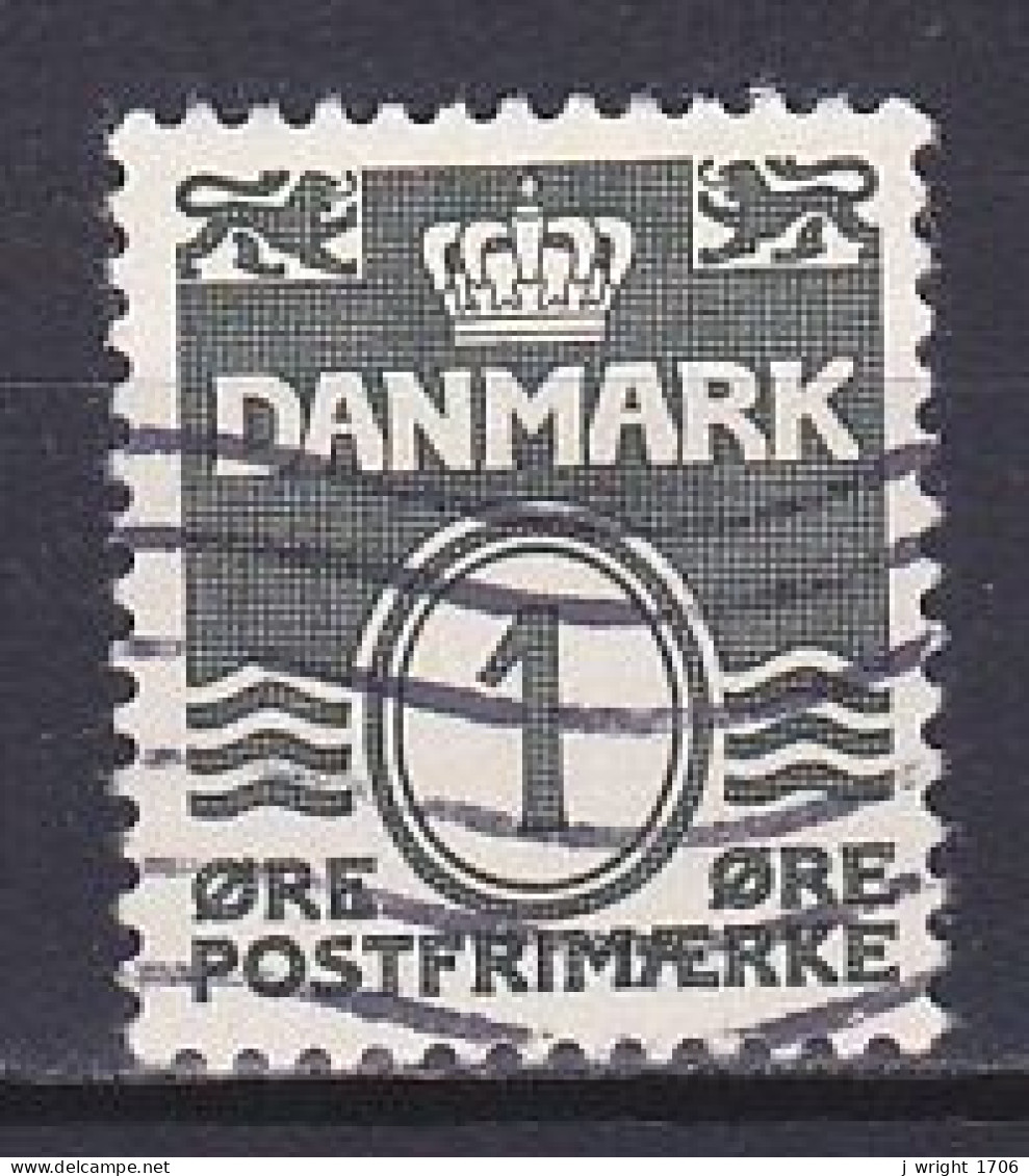Denmark, 1933, Numeral & Wave Lines, 1ø, USED - Oblitérés
