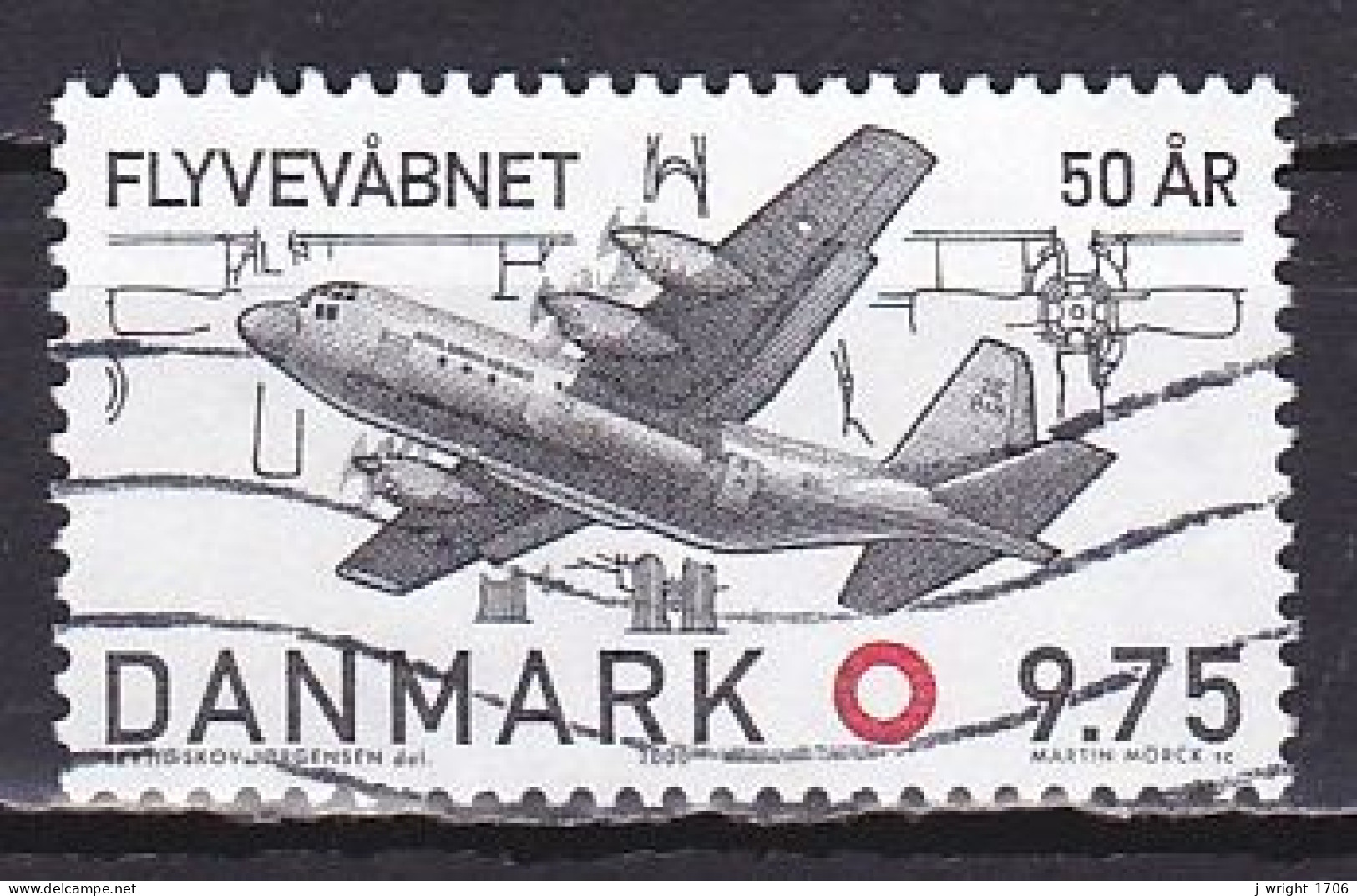 Denmark, 2000, Royal Danish Air Force 50th Anniv, 9.75kr, USED - Usati