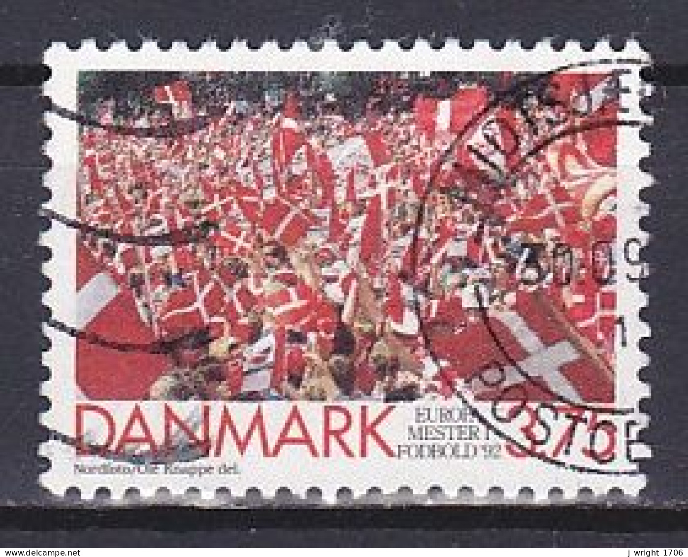 Denmark, 1992, Demark European Football Champions, 3.75kr, USED - Gebraucht