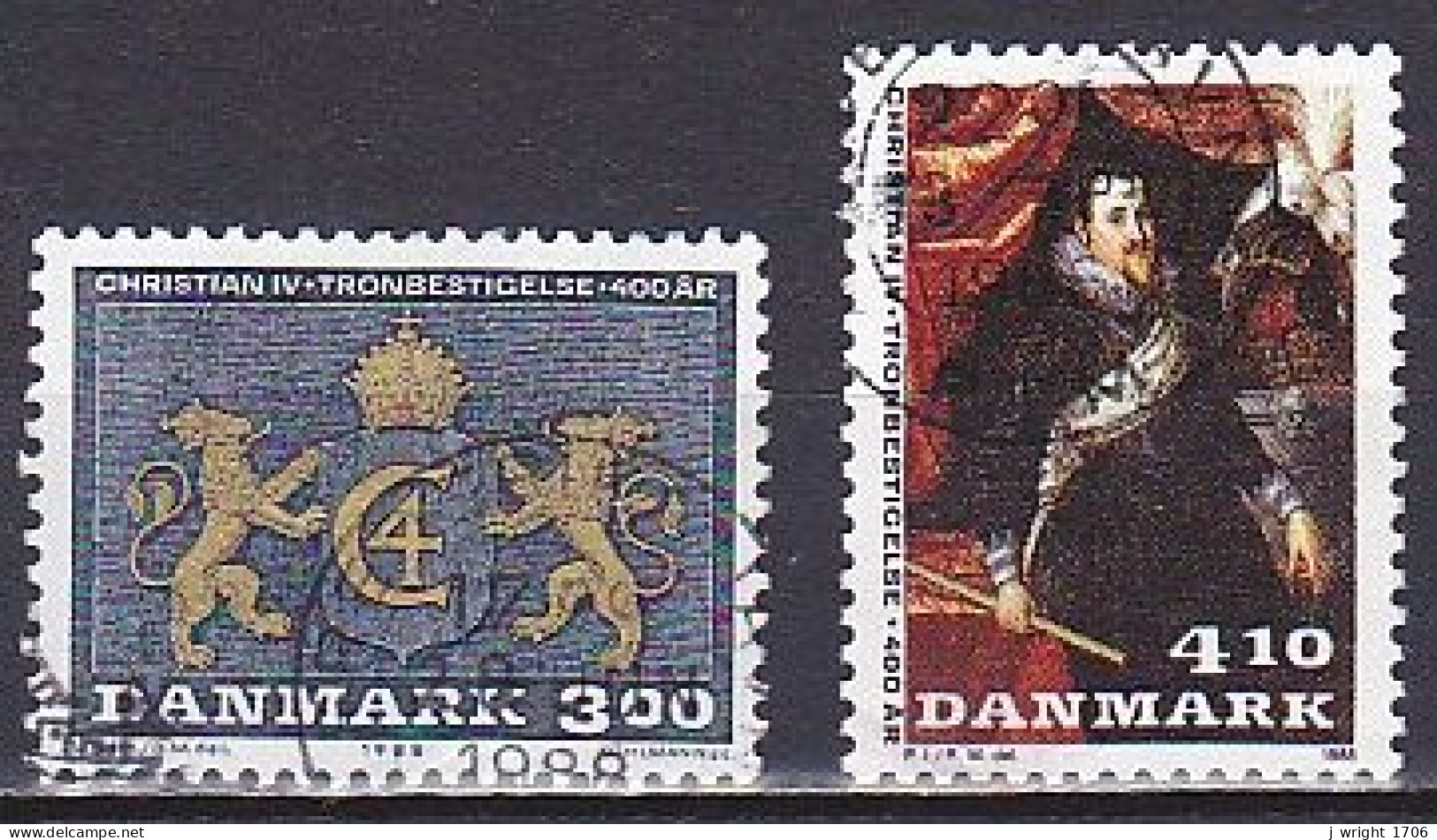 Denmark, 1988, King Christian IV Accession 400th Anniv, Set, USED - Usati