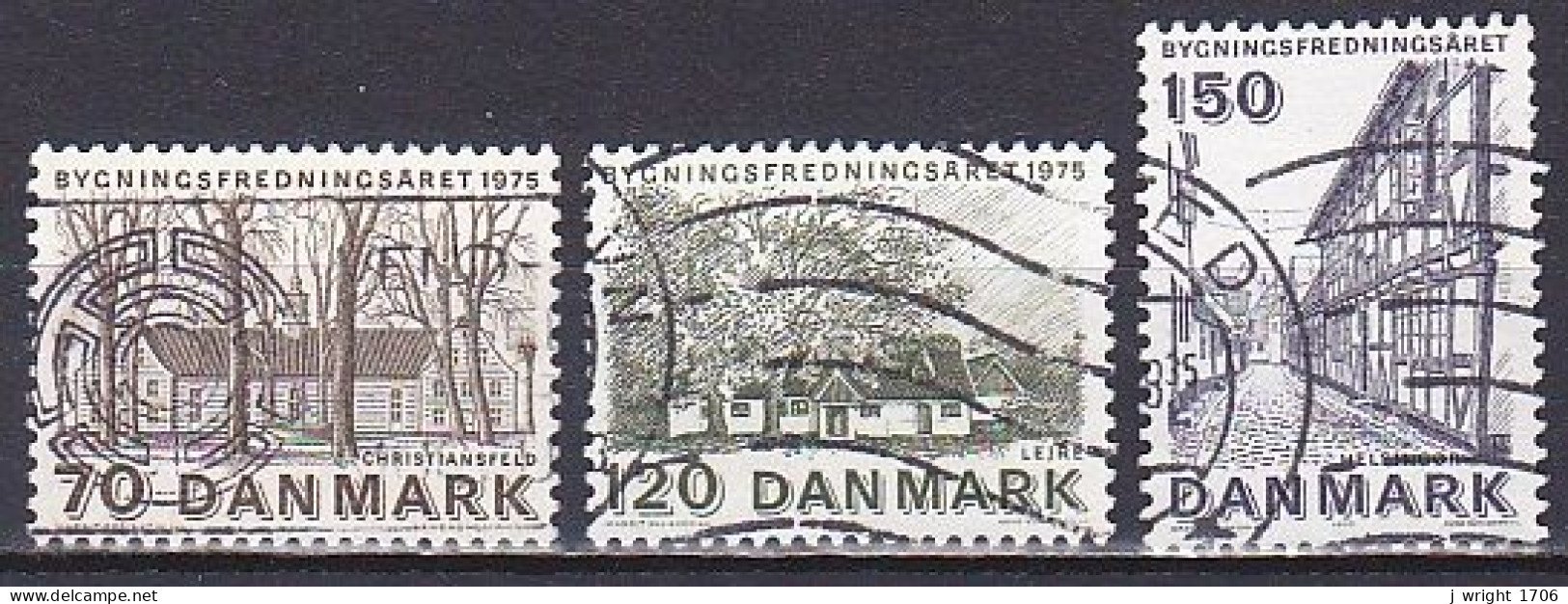 Denmark, 1975, European Architectural Heritage Year, Set, USED - Used Stamps