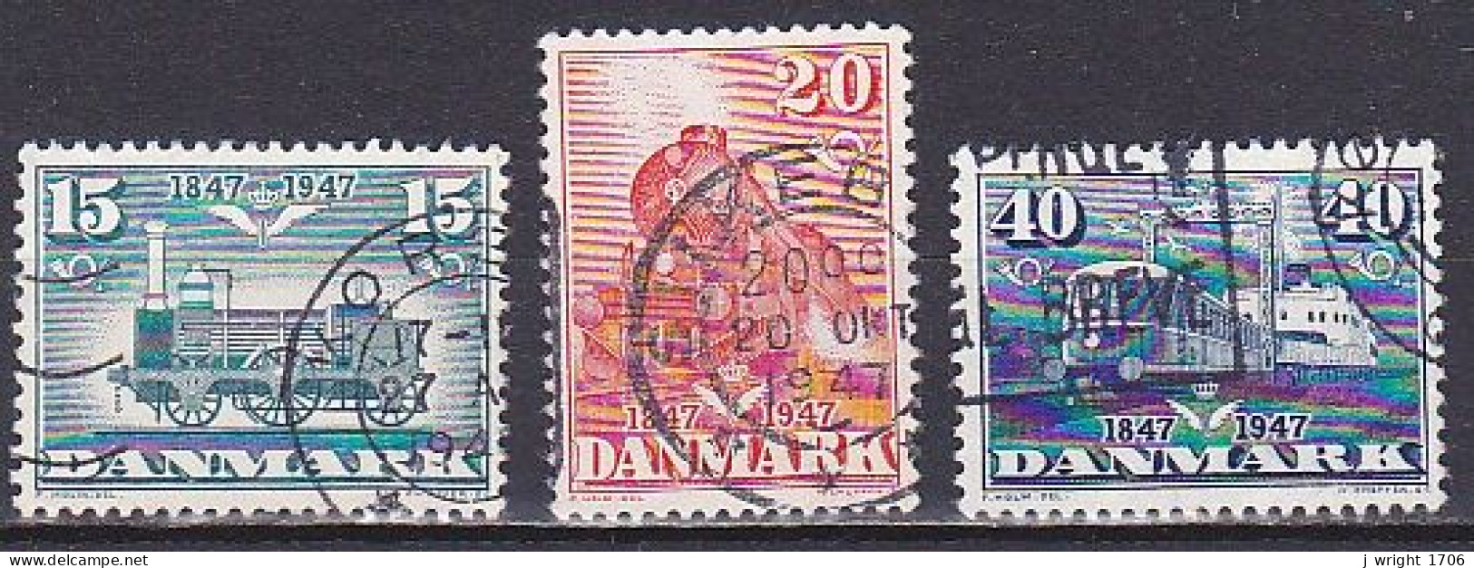 Denmark, 1947, Danish Railways Centenary, Set, USED - Oblitérés