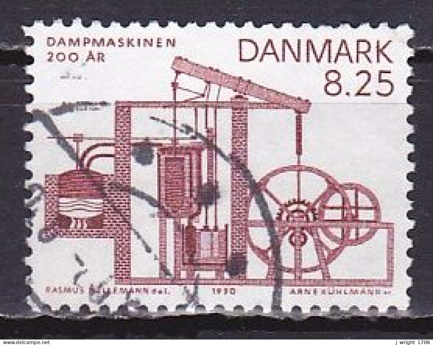 Denmark, 1990, Denmarks First Steam Engine Bicentenary, 8.25kr, USED - Gebraucht