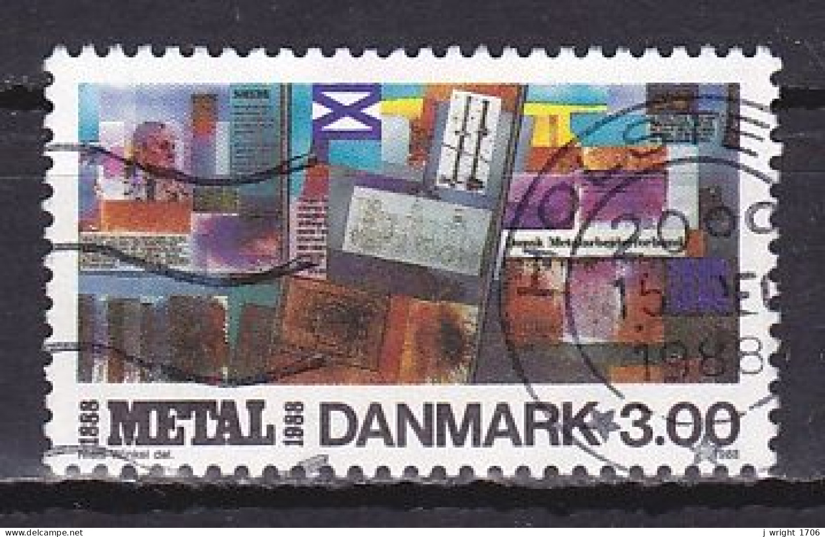 Denmark, 1988, Metal Workers Union Centenary, 3.00kr, USED - Used Stamps