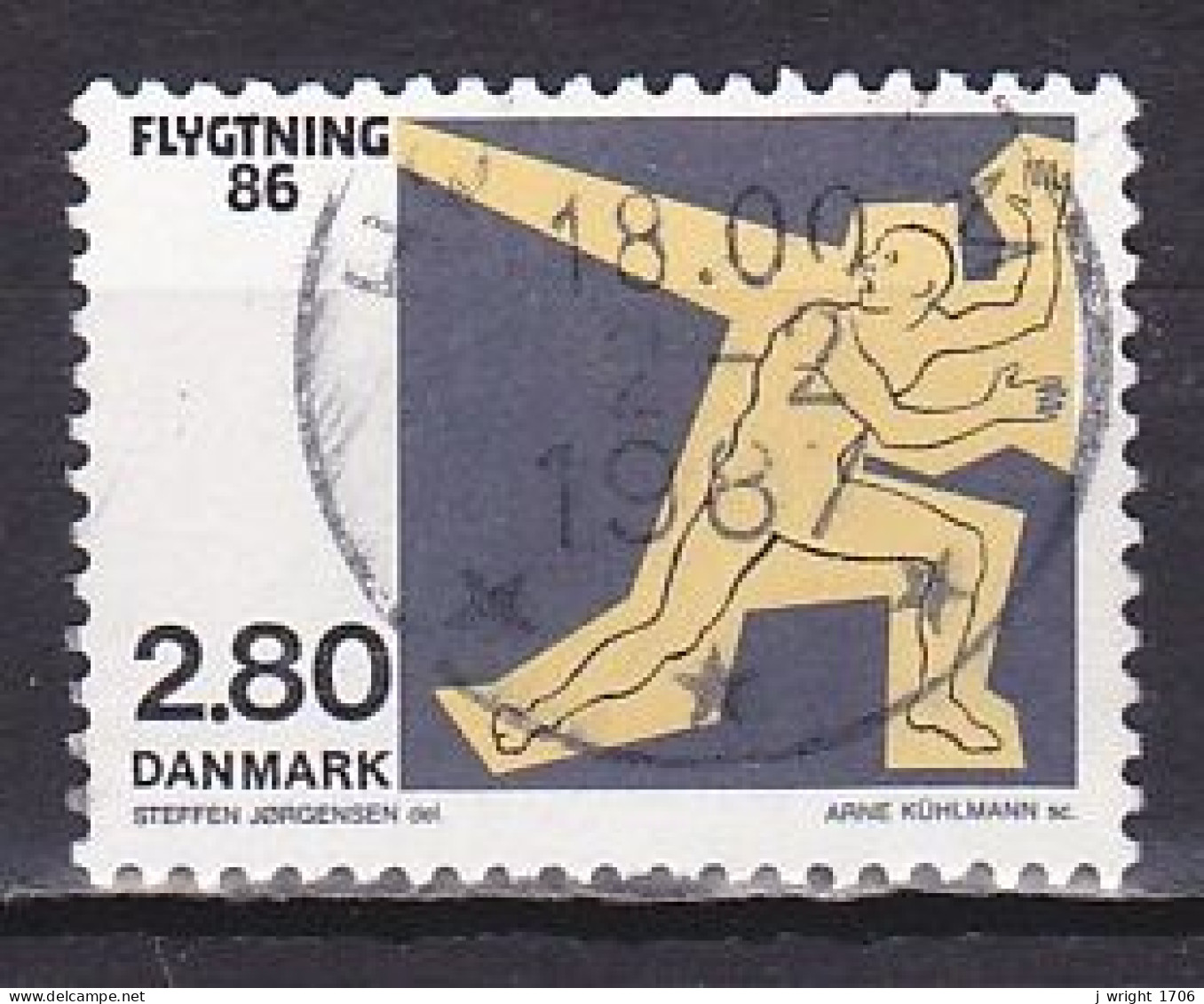 Denmark, 1986, Refugees 86, 2.80kr, USED - Usado