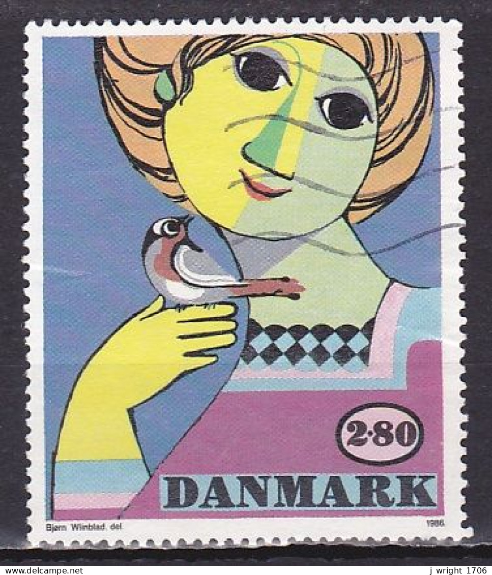 Denmark, 1986, 'Girl With Bird' Bjorn Wiinblad, 2.80kr, USED - Gebruikt