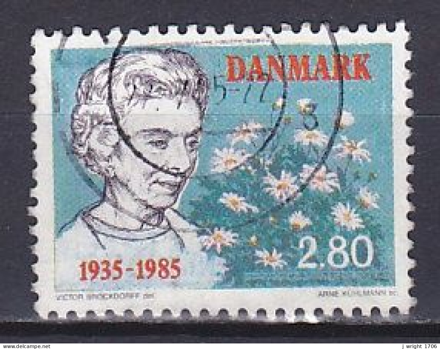 Denmark, 1985, Queen Ingrid Arrival 50th Anniv, 2.80kr, USED - Used Stamps