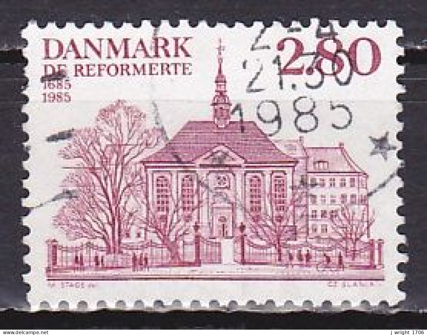 Denmark, 1985, French & German Reformed Church In Denmark, 2.80kr, USED - Used Stamps