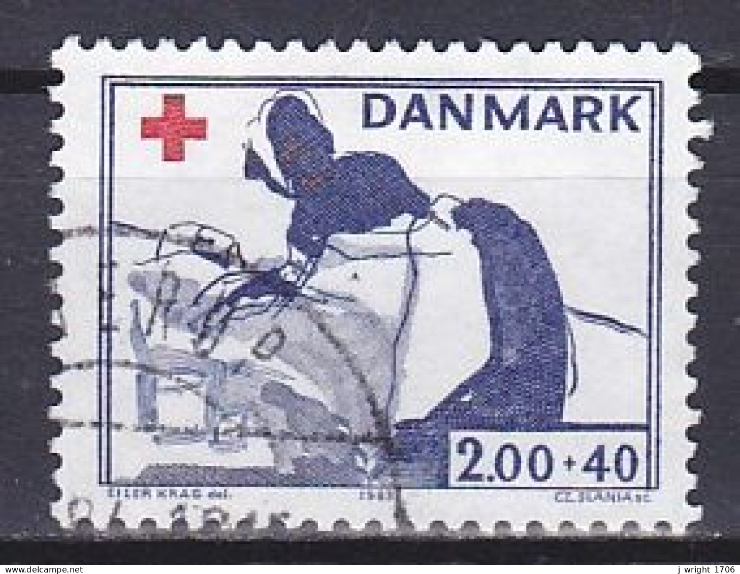 Denmark, 1983, Red Cross, 2.00kr + 40ø, USED - Gebruikt