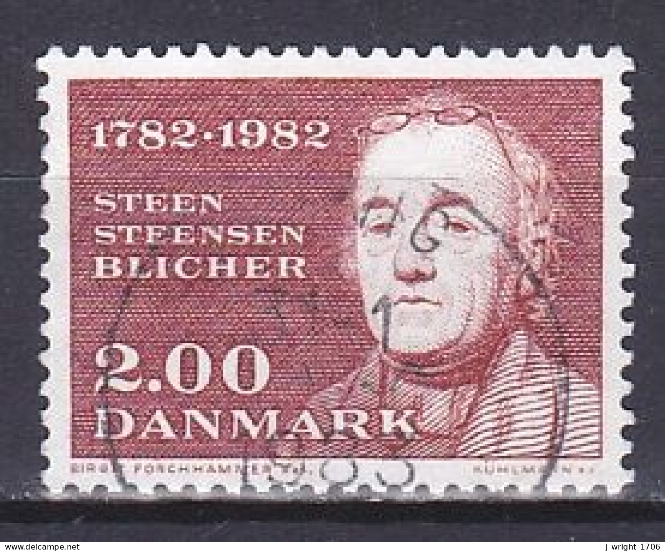 Denmark, 1982, Steen Steensen Blicher , 2.00kr, USED - Used Stamps
