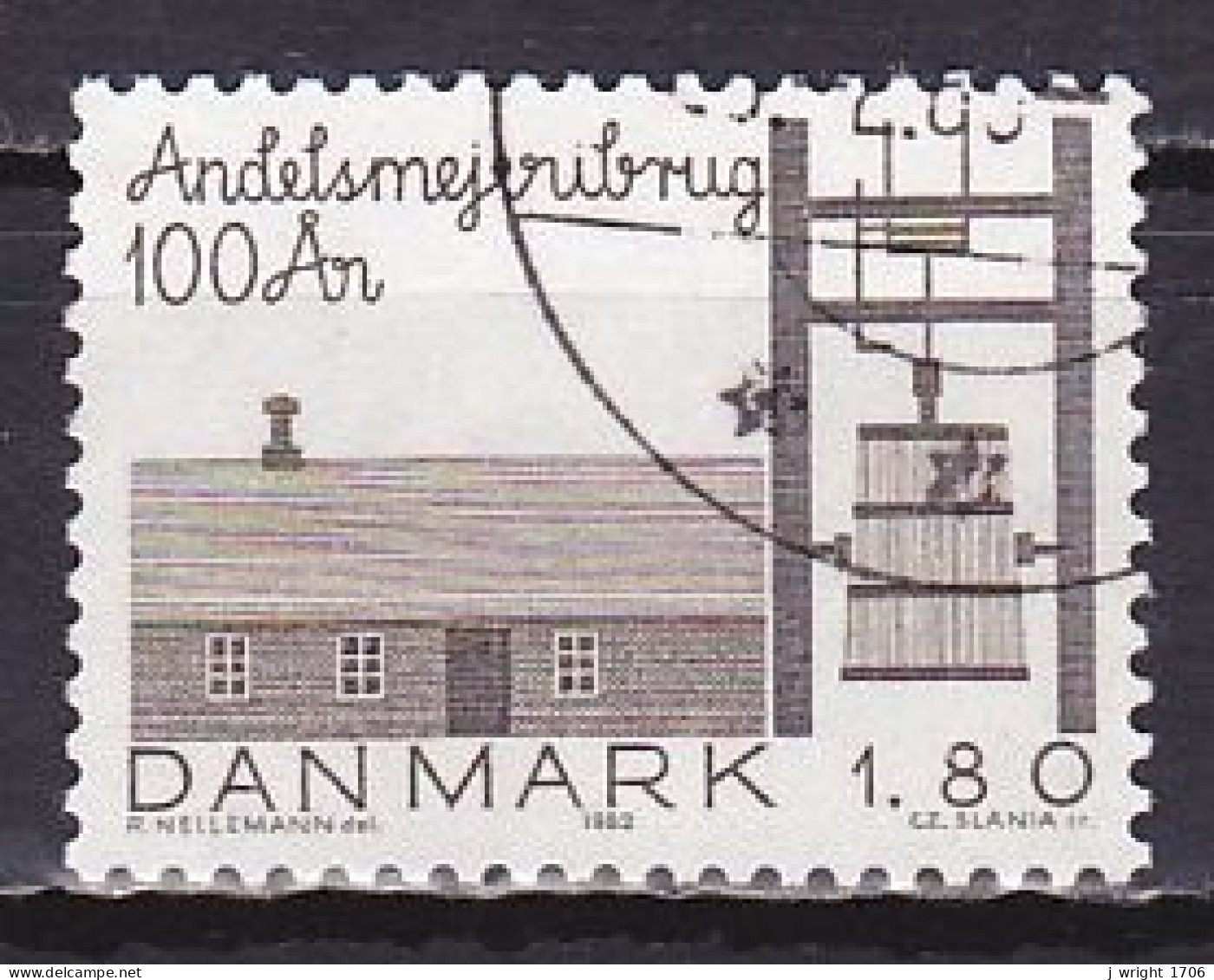 Denmark, 1982, Co-operative Dairy Farming Centenary, 1.80kr, USED - Used Stamps