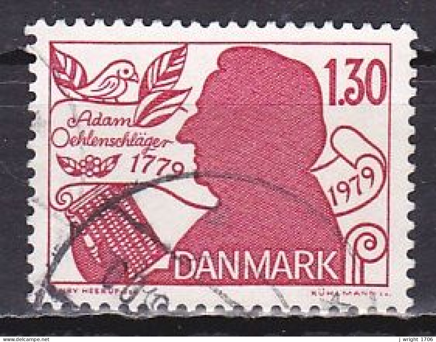 Denmark, 1979, Adam Oehlenschläger , 1.30kr, USED - Used Stamps