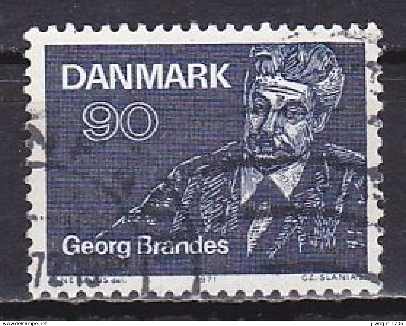 Denmark, 1971, Georg Brandes First Lectures Centenary, 90ø, USED - Gebruikt