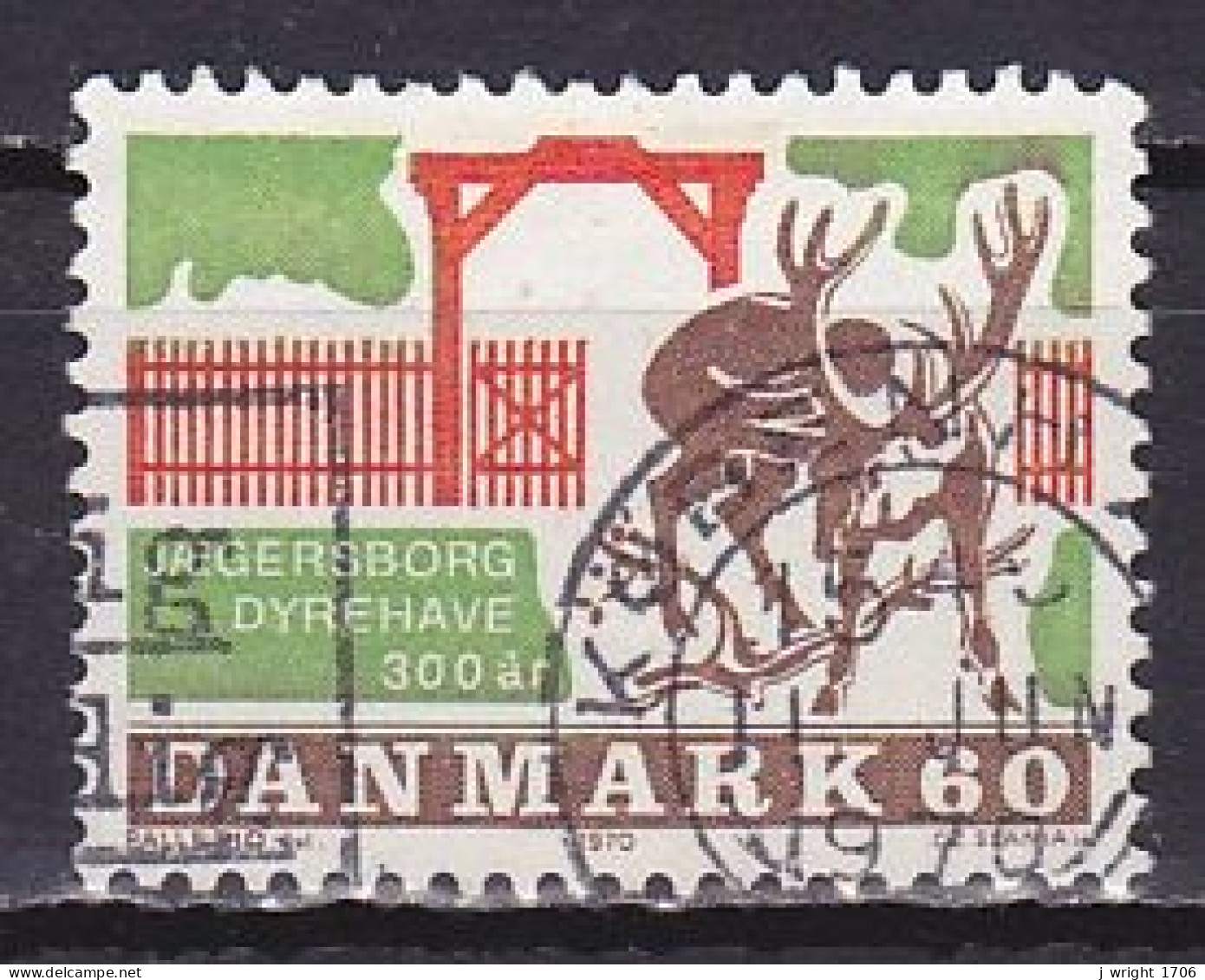 Denmark, 1970, Jaegersborg Deer Park 300th Anniv, 60ø, USED - Gebruikt