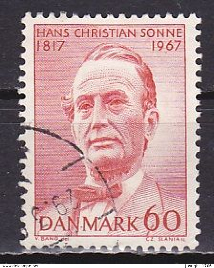 Denmark, 1967, Hans Christian Sonne, 60ø, USED - Oblitérés