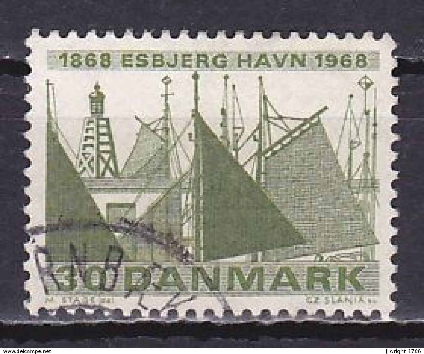 Denmark, 1968, Esbjerg Harbour Centenary, 30ø, USED - Oblitérés