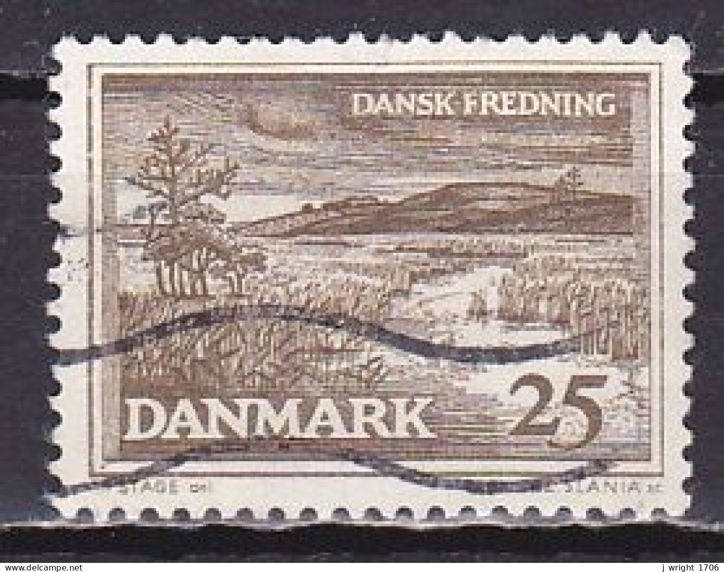 Denmark, 1964, Natural Preservation/R. Karup Landscape, 25ø, USED - Gebruikt