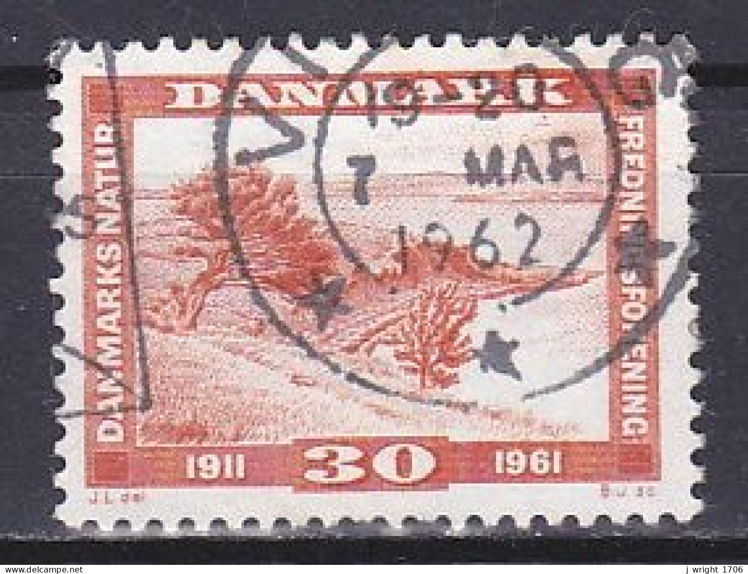 Denmark, 1961, Natural Protection Society 50th Anniv, 30ø, USED - Used Stamps