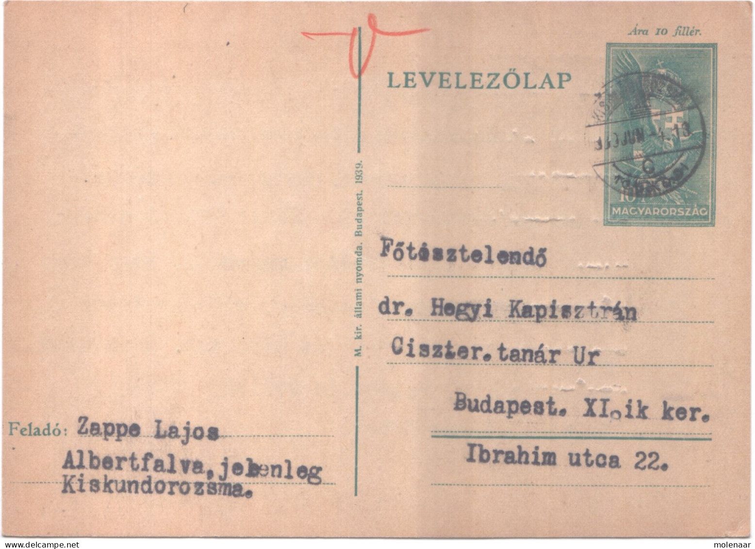 Postzegels > Europa > Hongarije > Postwaardestukken Brefkaart Gebruikt (16800) - Postal Stationery