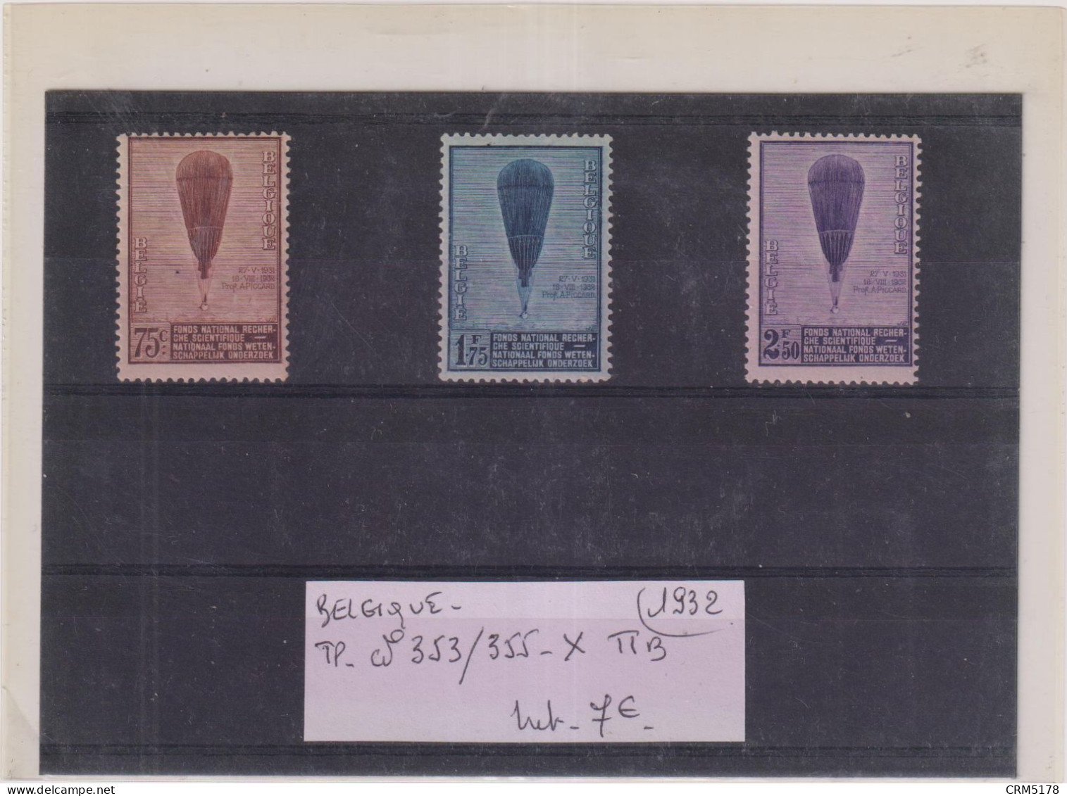 BELGIQUE-TP N°353/355-X-TTB-1932 - Ungebraucht