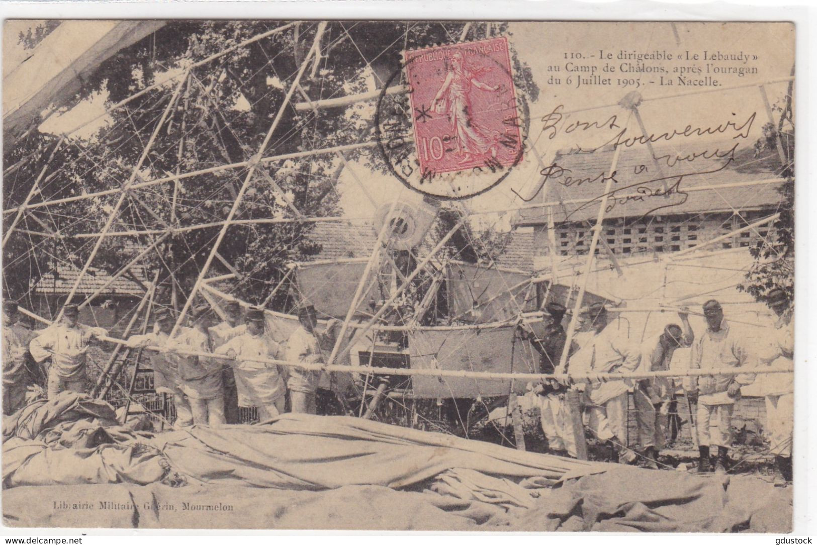 Rentrée Du Le Dirigeable "le Labaudy" Au Camp De Châlons Après L'ouragan Du 6 Juillet 1905 - La Nacelle - Dirigibili