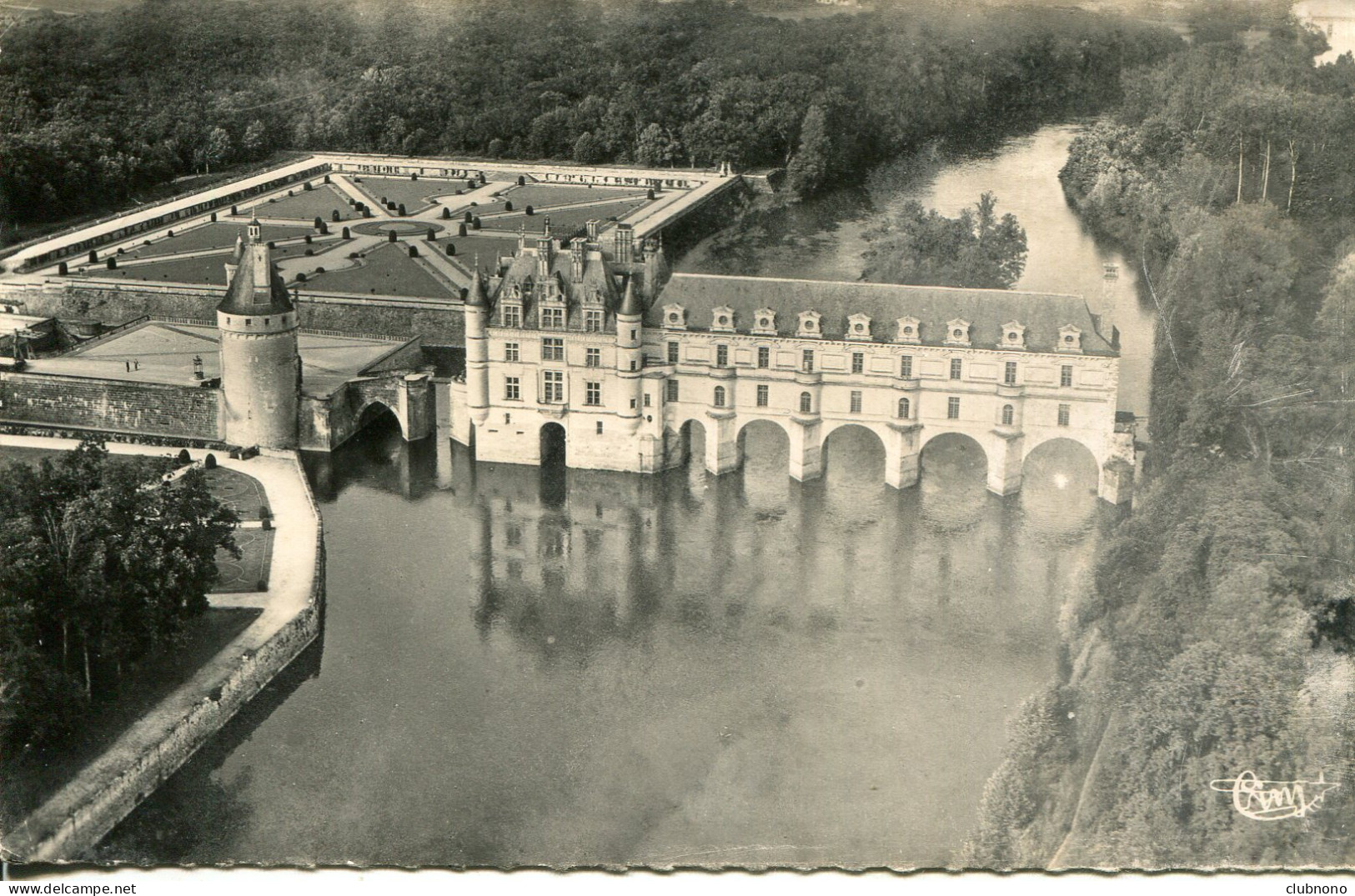 CPSM - CHENONCEAUX - VUE AERIENNE - LE CHATEAU ET LES JARDINS - Chenonceaux