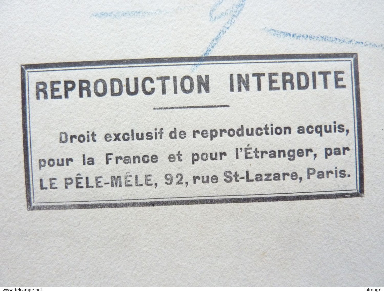 Dessin Original De G.Quesnel Avec Projet De Texte Pour La Revue Pêle-Mêle Vers 1910/20 - Colecciones