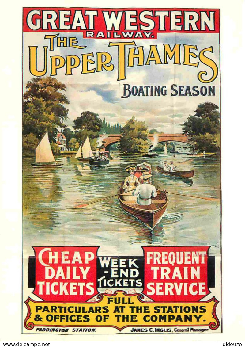 Publicite - Great Western Railway - The Upper Thames - Boating Season - William Stephen Tomkin - Art Peinture Illustrati - Publicidad