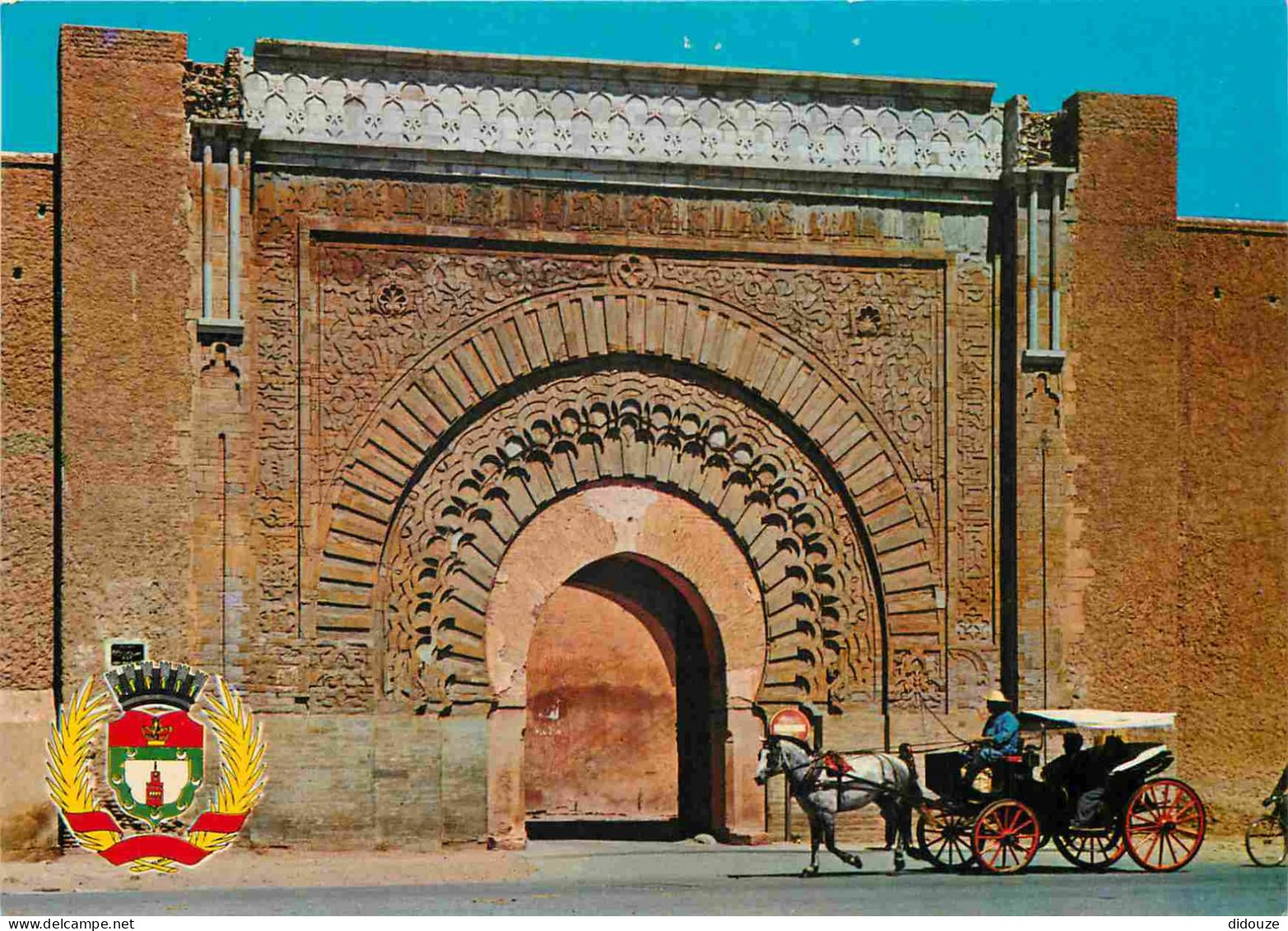 Maroc - Marrakech - Bab Agnaou - Blasons - Attelage De Chevaux - CPM - Carte Neuve - Voir Scans Recto-Verso - Marrakech