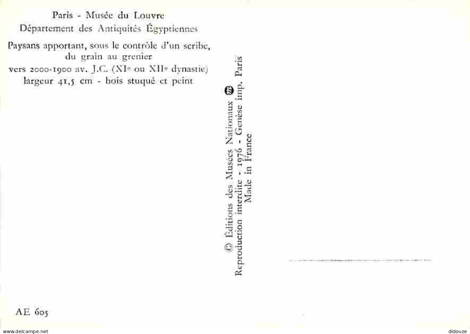 Art - Antiquités - Egypte - Paysans Apportant Sous Le Contrôle D'un Scribe Du Grain Au Grenier - CPM - Voir Scans Recto- - Ancient World