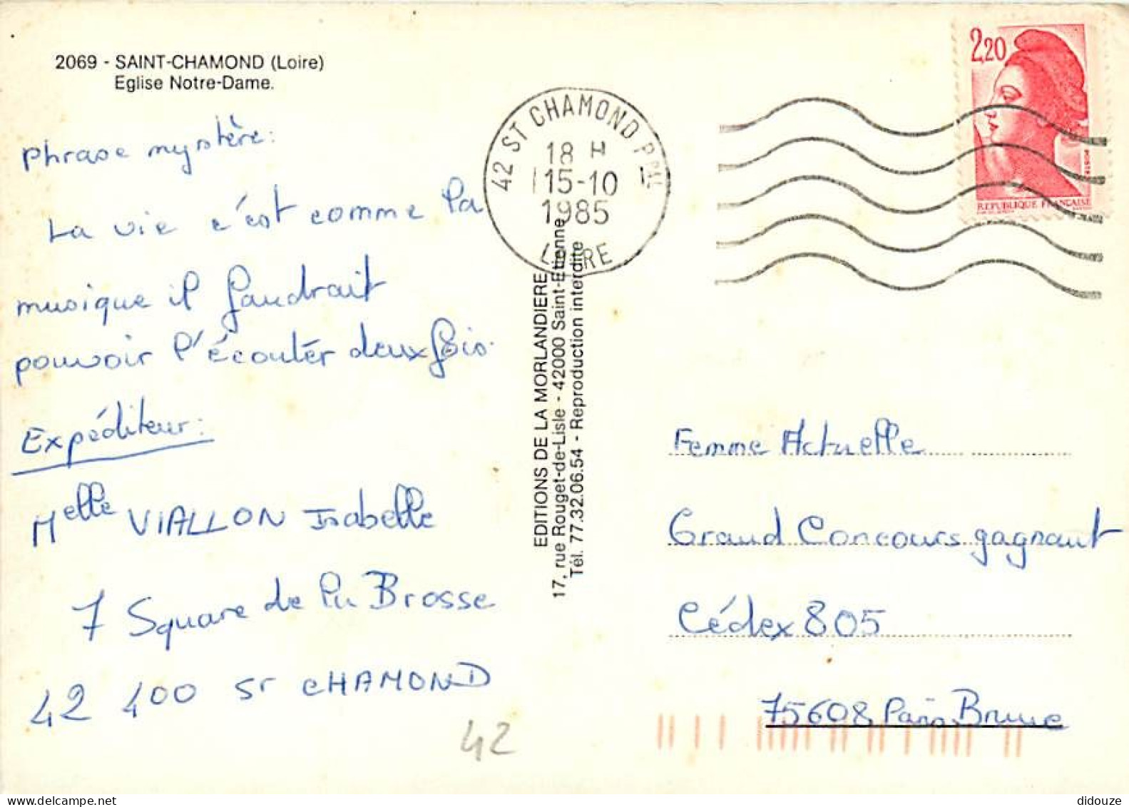 42 - Saint Chamond - Eglise Notre-Dame - Automobiles - CPM - Voir Scans Recto-Verso - Saint Chamond