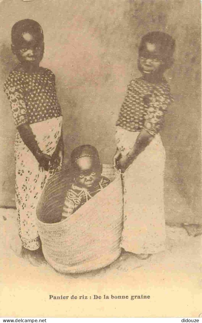 Thèmes - Enfants - Panier De Riz - Enfants D'Afrique Noire - CPA - Carte Neuve - Voir Scans Recto-Verso - Groupes D'enfants & Familles