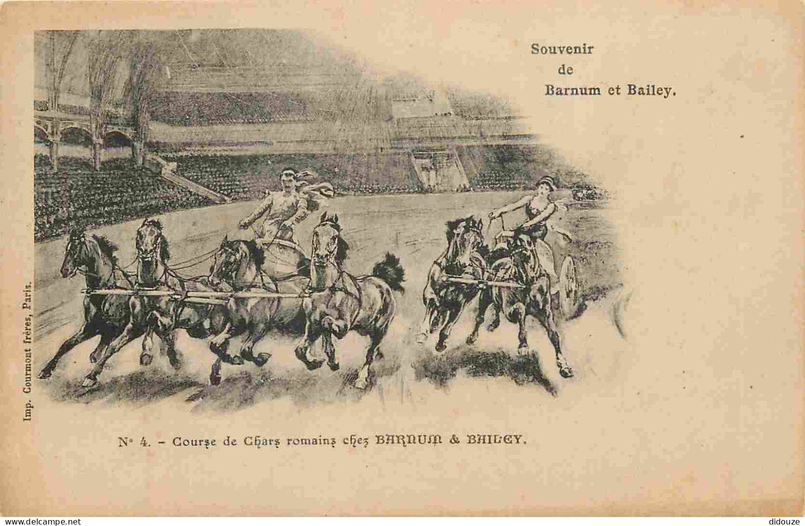 Thèmes - Cirque - Barnum Et Bailey - Course De Chars Romains - CPA - Voir Scans Recto-Verso - Cirque
