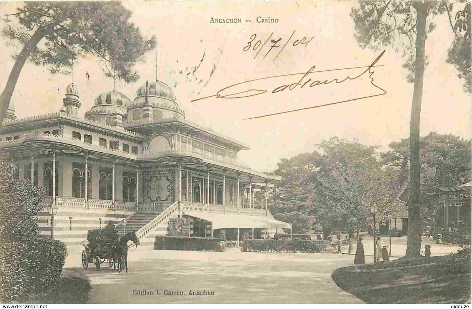 33 - Arcachon - Casino Hotel - Animée - CPA - Oblitération Ronde De 1904 - Voir Scans Recto-Verso - Arcachon