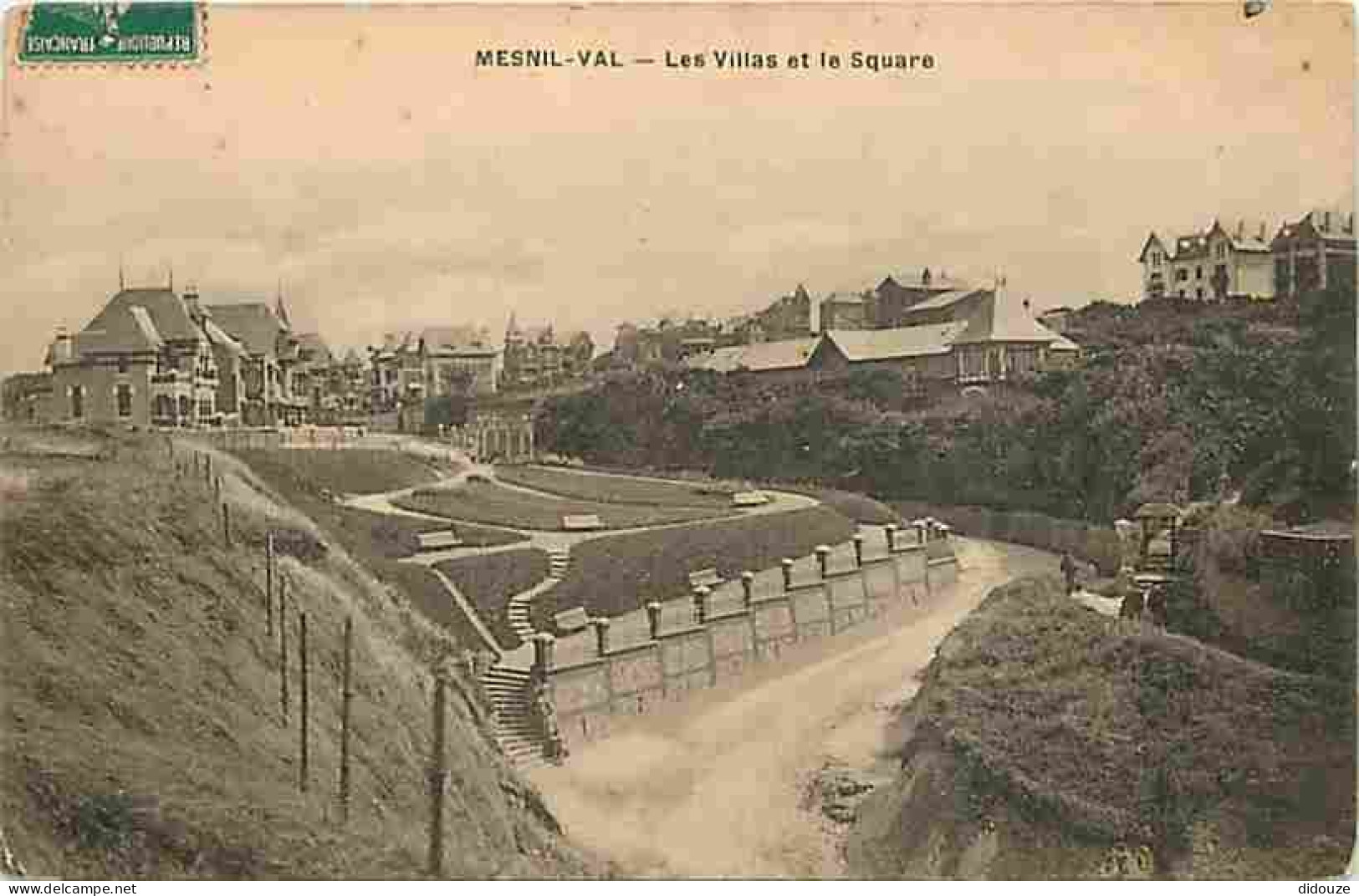 76 - Mesnil-Val - Les Villas Et Le Square - Oblitération Ronde De 1910 - CPA - Voir Scans Recto-Verso - Mesnil-Val